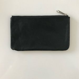 Black leather card wallet